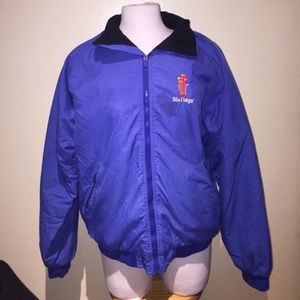 Weatherproof Six Flags royal blue zip up jacket